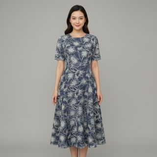 Cotton fabric JEANS EMBROIDERY Lisa design A