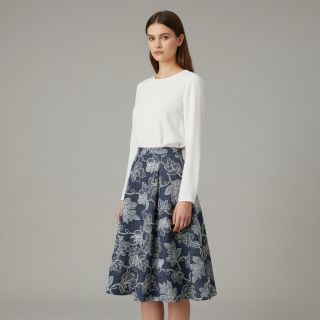 Cotton fabric JEANS EMBROIDERY Lisa design B