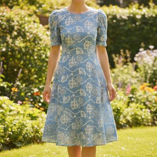 Cotton fabric JEANS Embroidery Buttercup