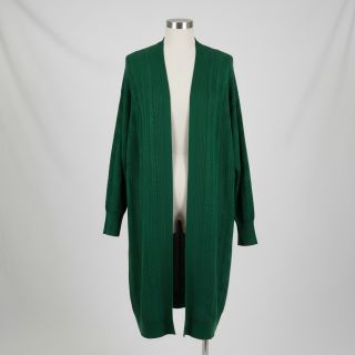 Knitted jacquard Cable forest green