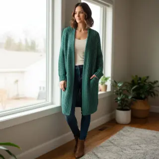 Knit fabrics BIG KNIT ocean green