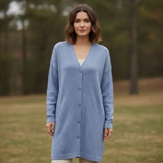 Knitted jacquard Diamond baby blue