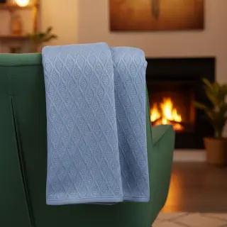 Knitted jacquard Diamond baby blue