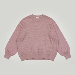 Knitted jacquard Diamond light pink