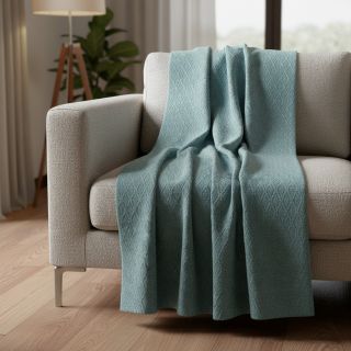 Knitted jacquard Diamond ocean blue