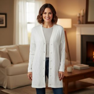 Knitted jacquard Diamond off white