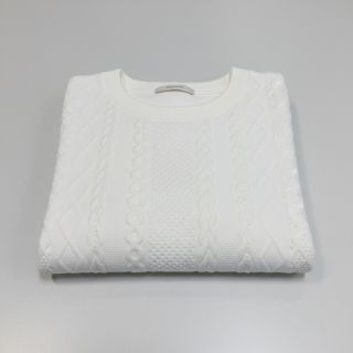 Knitted jacquard Cable white