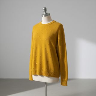 Knit fabrics BIG KNIT DOT ochre