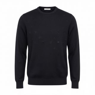 Knit fabrics BIG KNIT DOT black