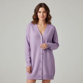 Knit fabrics BIG KNIT DOT violet