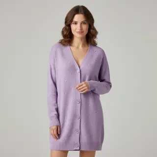 Knit fabrics BIG KNIT DOT violet