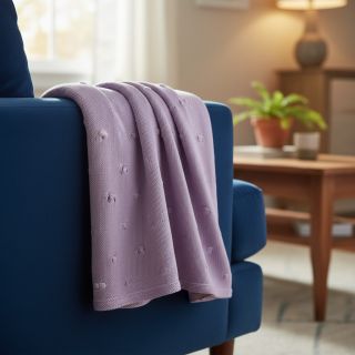 Knit fabrics BIG KNIT DOT violet