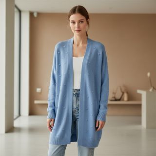 Knit fabrics BIG KNIT DOT blue