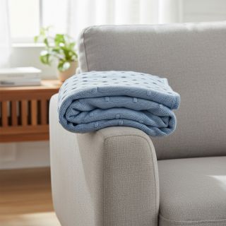 Knit fabrics BIG KNIT DOT blue