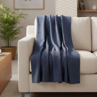 Knit fabrics BIG KNIT DOT navy