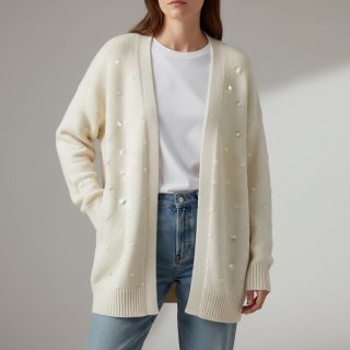 Knit fabrics BIG KNIT DOT off white