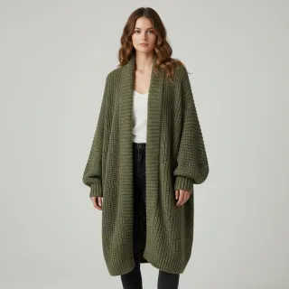 Knit fabrics BIG KNIT camo green