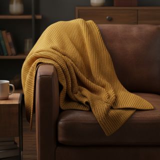 Knit fabrics BIG KNIT mustard