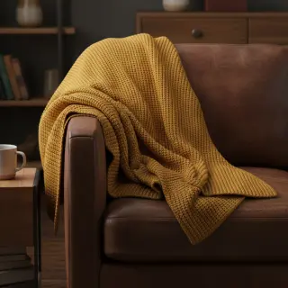 Knit fabrics BIG KNIT mustard