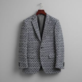 Knitted jacquard Comfilia Zigzag wavy blue