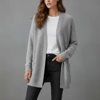 Knit fabrics BIG KNIT light grey