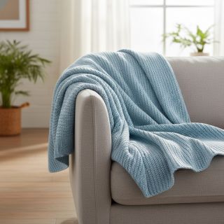 Knit fabrics BIG KNIT baby blue