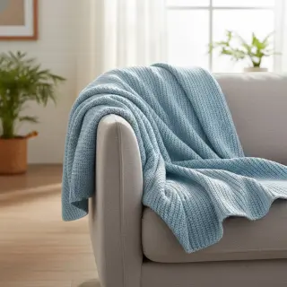 Knit fabrics BIG KNIT baby blue