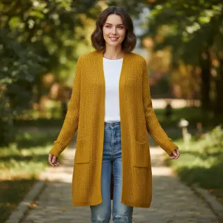 Knit fabrics BIG KNIT yellow
