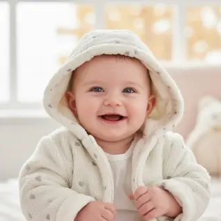 Coat fabric TEDDY Tossed hearts silver