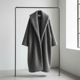 Coat fabric TEDDY grey