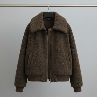 Coat fabric TEDDY dark brown