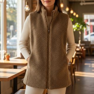 Coat fabric TEDDY soft taupe