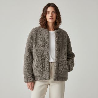 Coat fabric TEDDY taupe