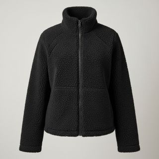 Coat fabric TEDDY black