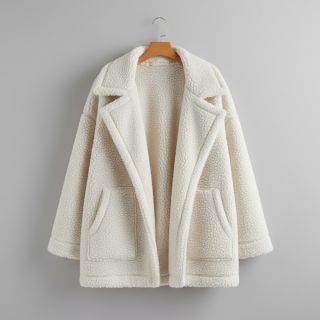 Coat fabric TEDDY ecru