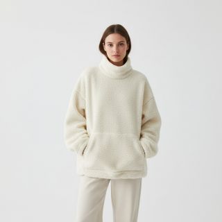 Coat fabric TEDDY ecru