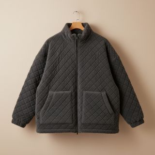 Coat fabric TEDDY Diamond dark grey