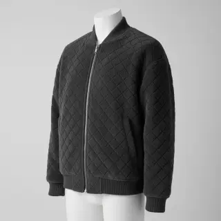 Coat fabric TEDDY Diamond dark grey