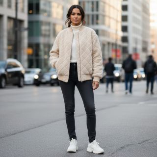 Coat fabric TEDDY Diamond beige