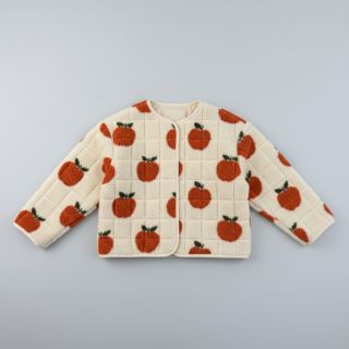 Coat fabric TEDDY JACQUARD Apples