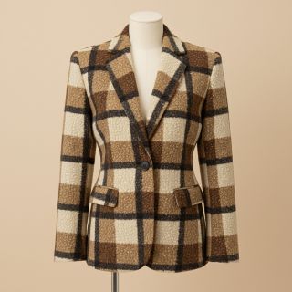 Coat fabric Bouclé Squares design E