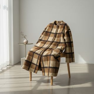 Coat fabric Bouclé Squares design E