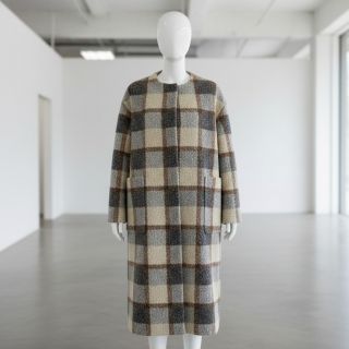 Coat fabric Bouclé Squares design D