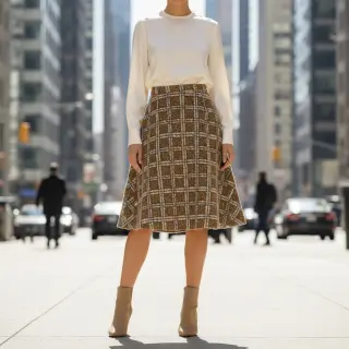 Coat fabric Bouclé Squares design A