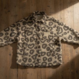 Coat fabric TEDDY Hearts sand