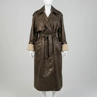 Coat fabric Panther Glammy Teddy Lammy brown