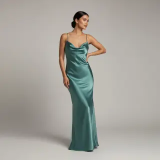 Satin SOIVÉ old green