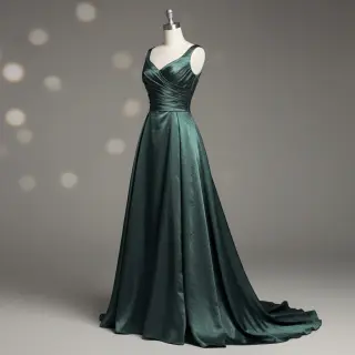 Satin SOIVÉ forest green