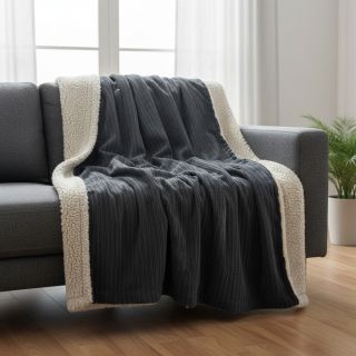 Corduroy Cofur fleece black