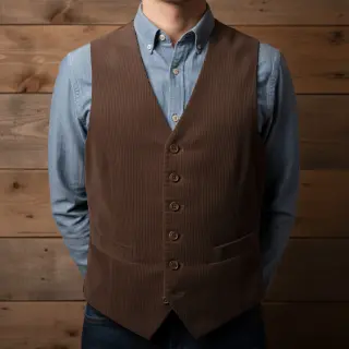 Corduroy 6W WASHED STRETCH dark brown